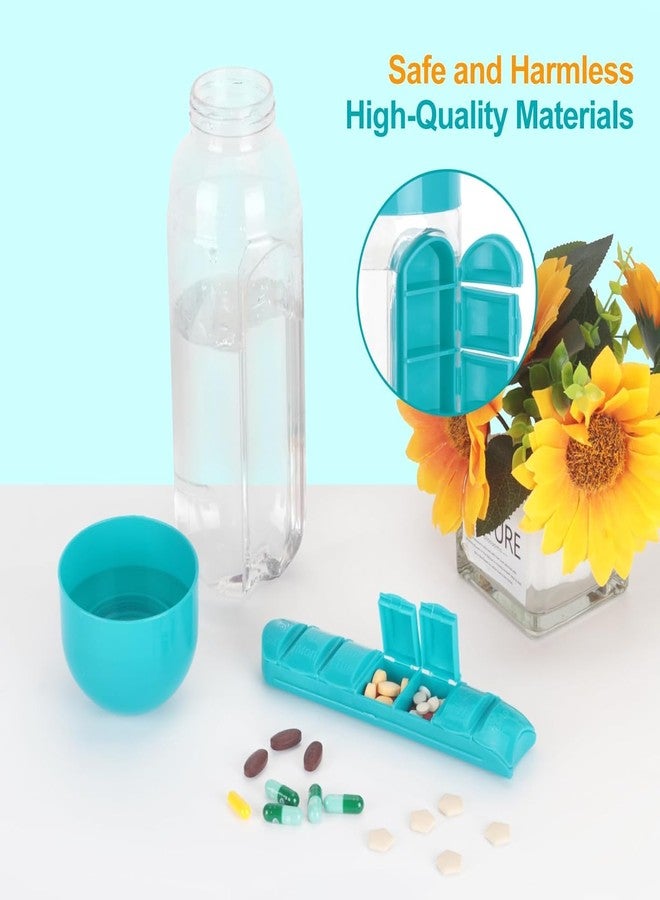 BIYALI 2-in-1 Water Bottle with Built-In 7-Day Pill Organizer | Daily Medicine & Vitamin Storage | Leak-Proof Hydration Bottle for Travel, Office & Elderly Care - 1Pcs, Multicolor - Image 5